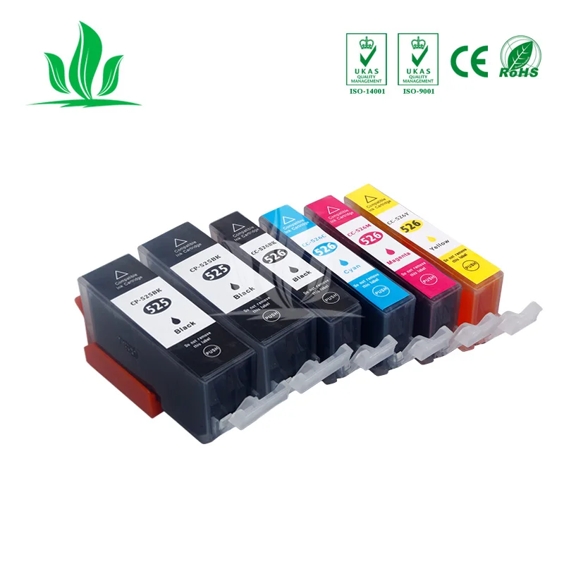 1 комплект + 1PBK 525XL совместимые чернила для CANON PGI525 PIXMA IP4850/IP4950 IX6550 MG5150/MG5250