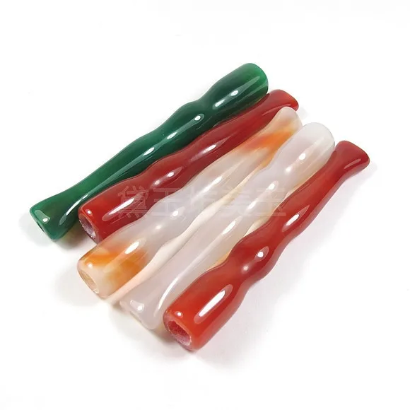 

5pcs/lot Pure manual sculpture red green white agate cigarette holder jade smoking pipes