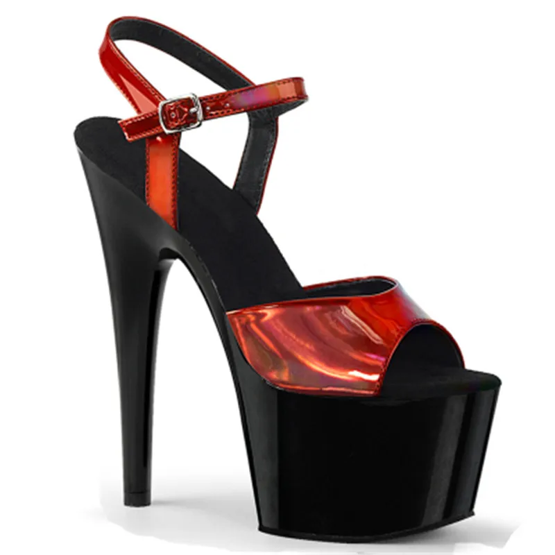 Sexy 6-inch sandals, 15cm lacquered soles, shiny uppers, model catwalk, dancing shoes