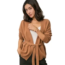 Autumn new women's high-quality cashmere cardigan V-neck short solid color loose fashion casual soft and comfortable sweater Autumn new women's high-quality cashmere cardigan V-neck short solid color loose fashion casual soft and comfortable sweater