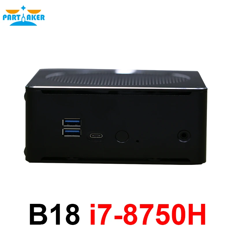 Partaker i7 8750H Coffee Lake 8th Gen Mini PC Windows10 With Intel Core i7 8750H Intel UHD Graphics 630 Mini DP HDMI WiFi DDR4