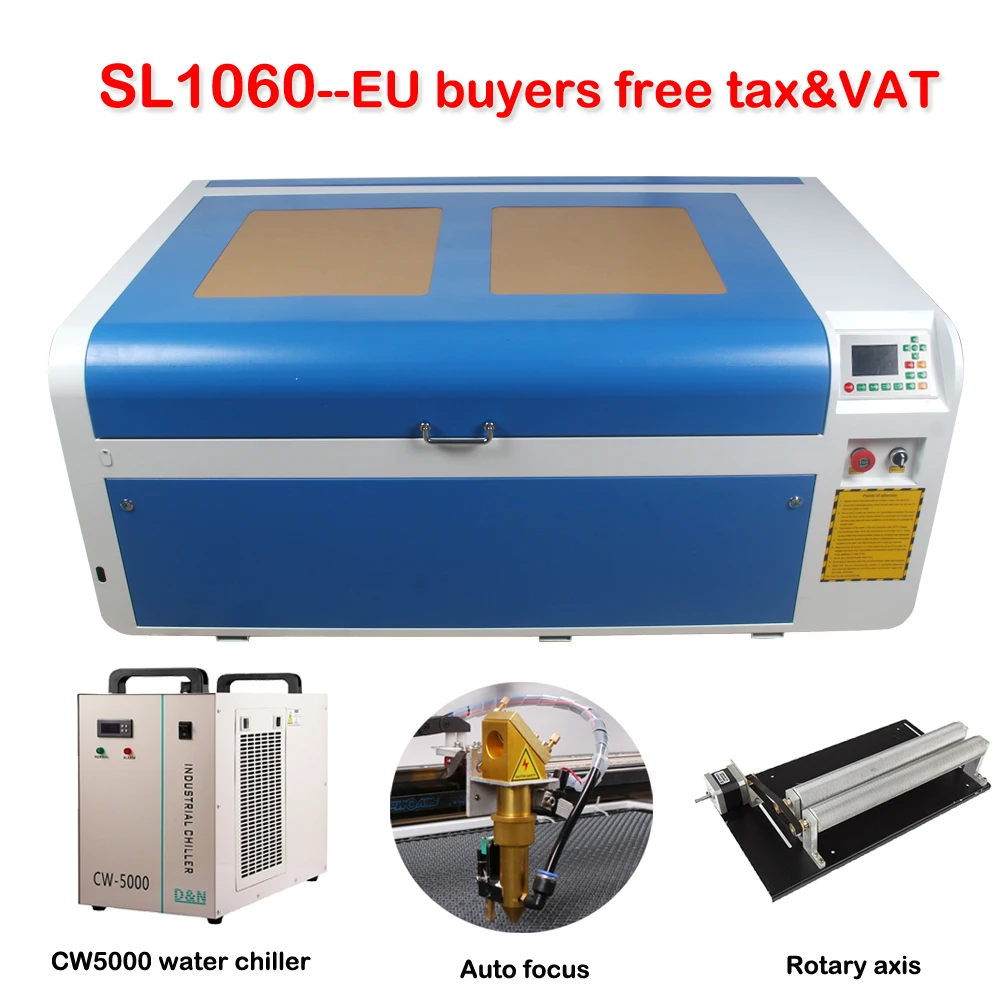 

NO TAX for EU Auto Focus Reci 100W Co2 Laser Cutter Laser Engraving Machine 1000x600mm With DSP System Chiller CW5000