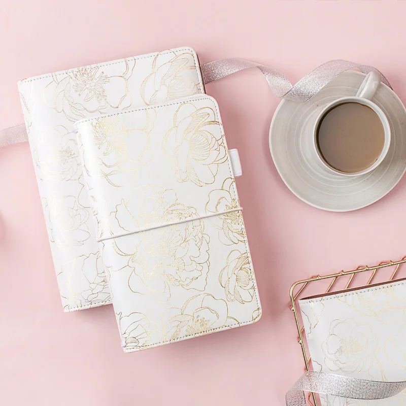 Lovedoki Foil Golden Floral Notebook and journals Daily book A5A6 Planner traveler's notebook stationery store school supplies Lovedoki Foil Golden Floral Notebook and journals Daily book A5A6 Planner traveler's notebook stationery store school supplies