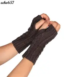 Echo657 Лидер продаж Мода Трикотажные ARM Пальцев Зимние перчатки унисекс мягкие теплые варежки Окт 24