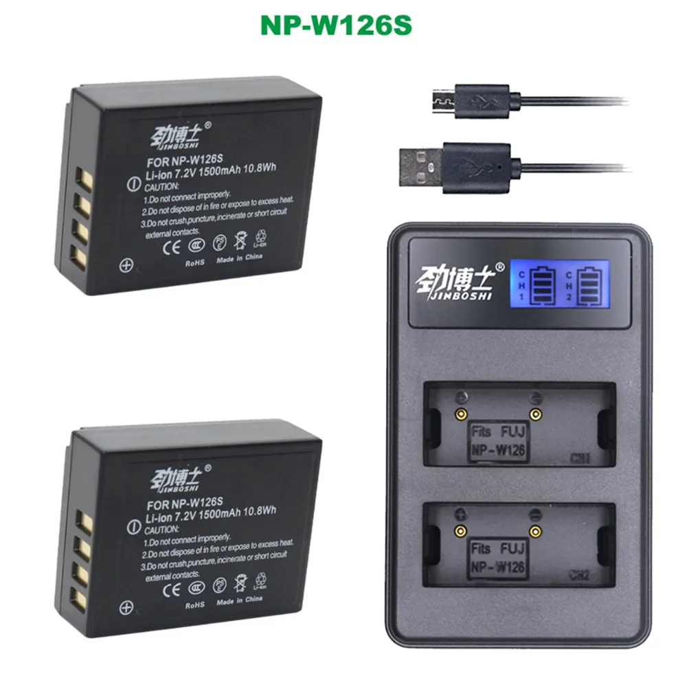 

2Pcs/lots NP-W126S NP W126S Batteries + Charger for Fujifilm FinePix HS30EXR, HS33EXR, X-Pro1 Pro2, X-E1 X-E2 XE3, X-M1,XA1 2 3