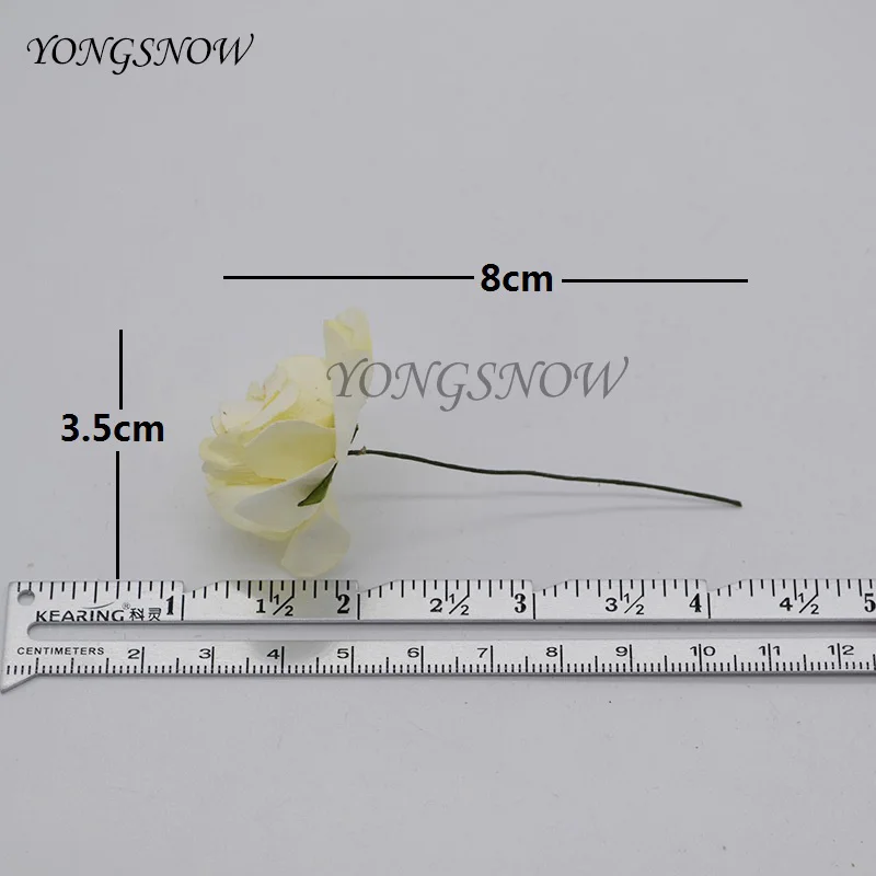 72 шт. 35 мм Искусственные бумажные розы цветок свадебное оформление букета самодельный венок на день рождение, симулированные Искусственные цветы ручной работы 8DA012