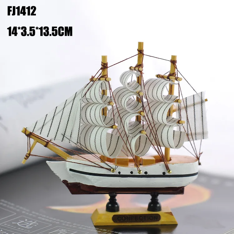 Free Shipping New Mediterranean Style Home Furnishing 14CM Sailboat Model |