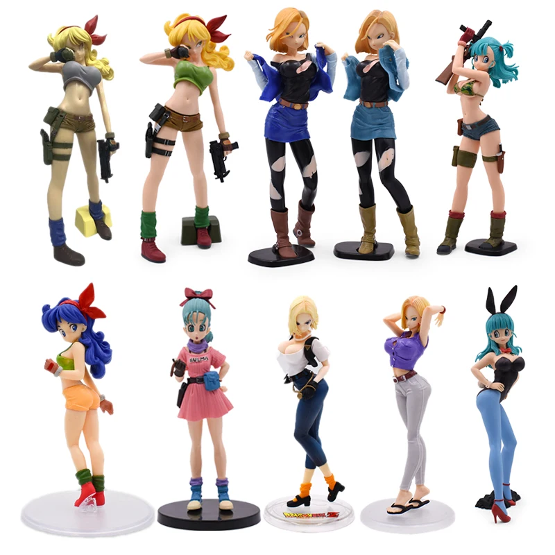 

Anime Dragon Ball Z Bulma 18 Chichi Lunch Android 18 Lazuli Cartoon Action Figure PVC toys Collection figures for friends gifts