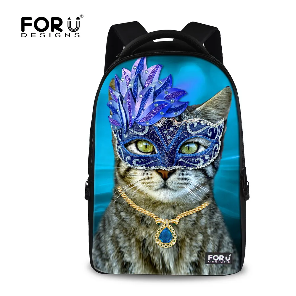 

Large 3D Animal Cat Printing Women's Notebook Computer Bagpack 17 inch Teenager Girls School Laptop Backpacks Travel Backbag