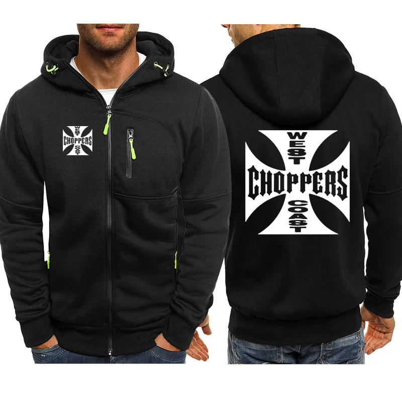  Spring Autumn Sweatshirt West Coast Choppers Hoodies Men Streetwear Fleece Zipper Hooded Jacket Hip