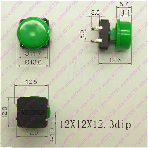 100 шт.-1000 шт. круглые Пластик красочные Кепки Dia.13mm костюм для детей возрастом от 12x12x12,3 мм с квадратным носком тактовый переключатель, клавишный переключатель кнопка питания