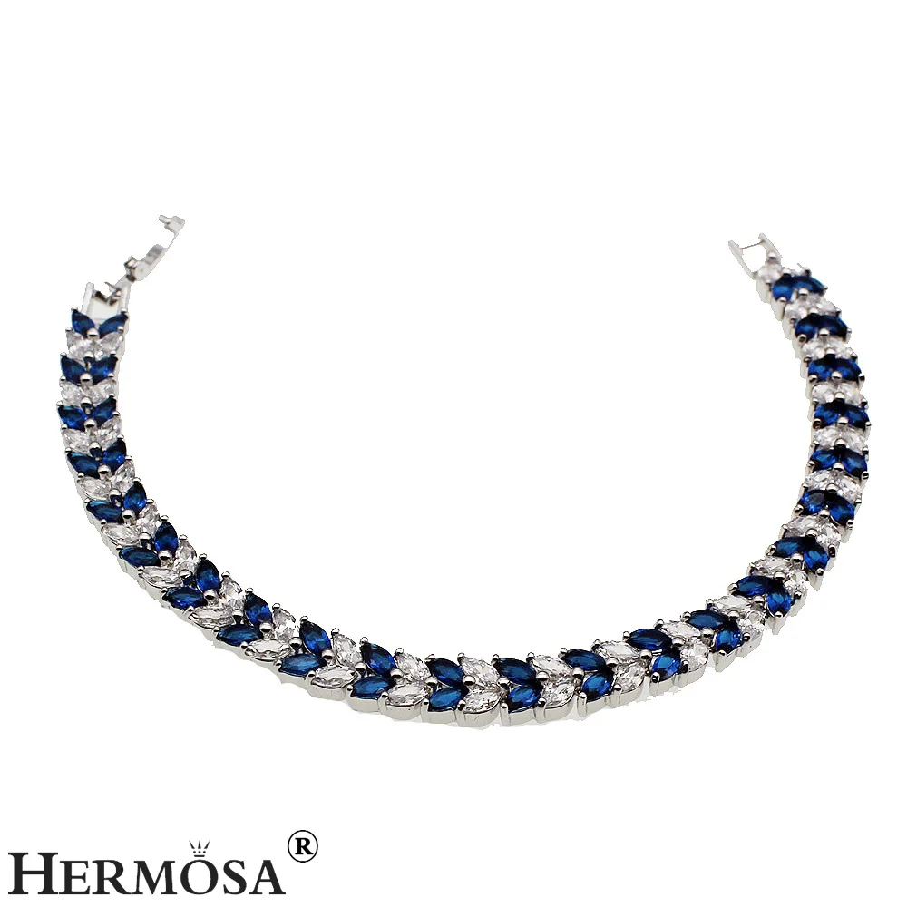 Фото 2 цвета на выбор ювелирный браслет Hermosa 18 5 см для женщин синий зеленый красота