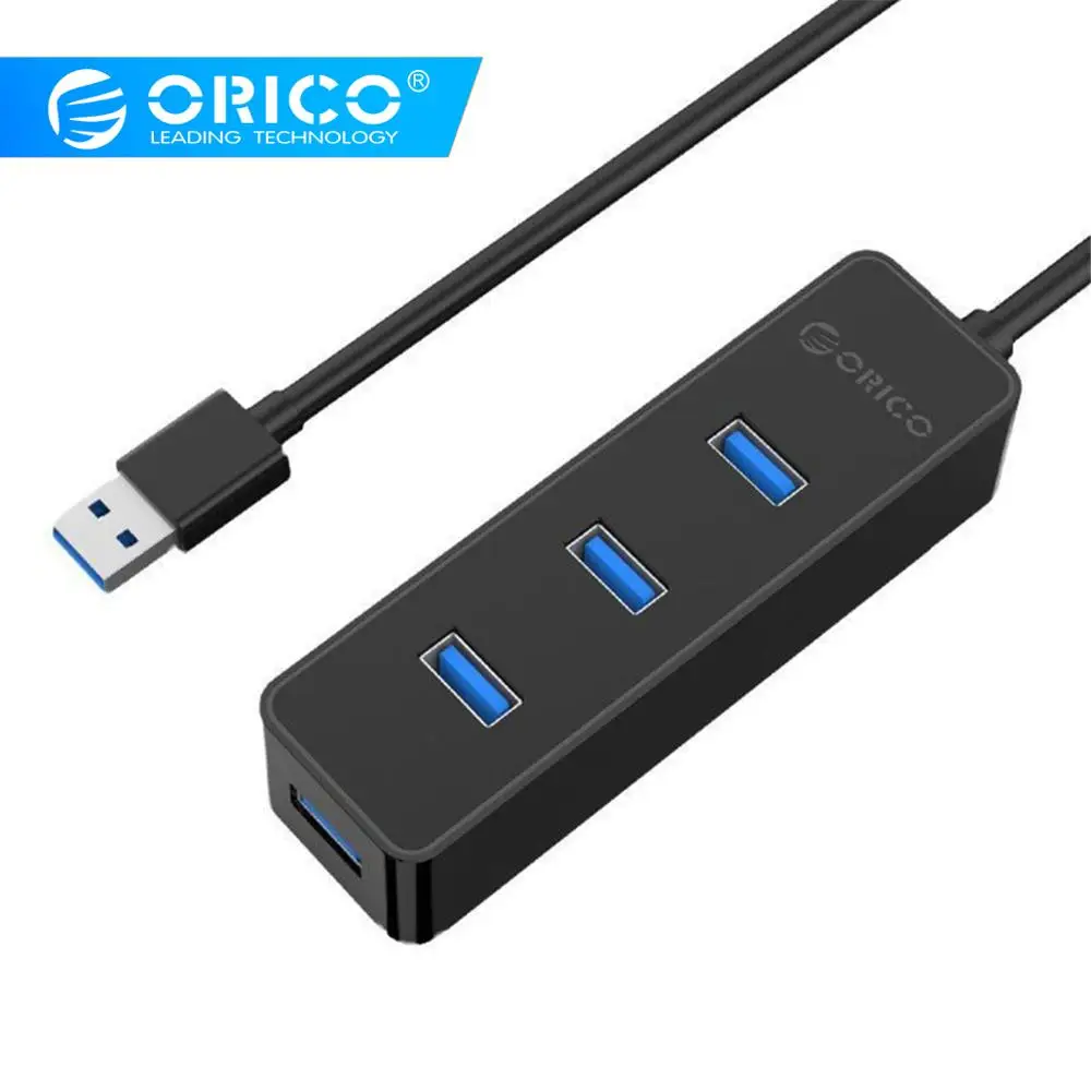 

ORICO W5PH4-3S USB 3.0 4 Ports 1.0 Meter Extension HUB 5Gbps Speed for Laptop Computer Phone Tablet Ultrabook - Black/white