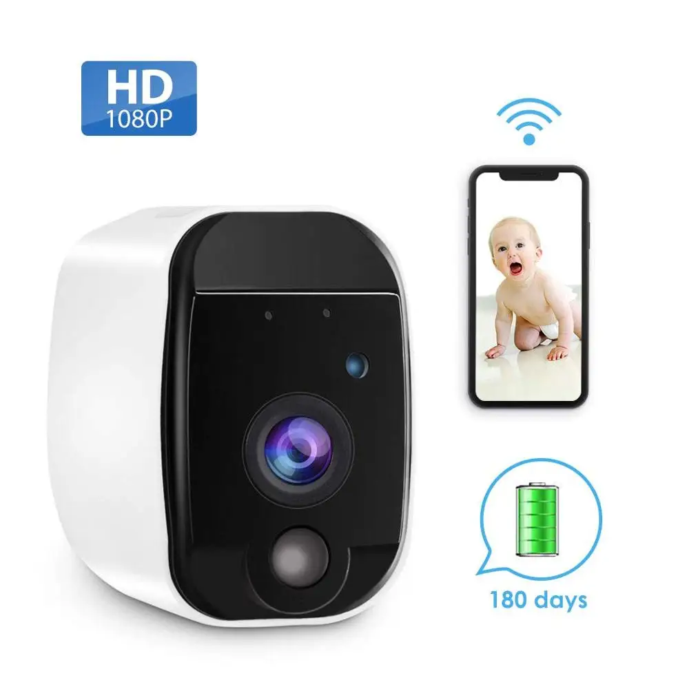  Senza fili di Sicurezza Domestica Della Macchina Fotografica con la Batteria Ricaricabile HD Video 