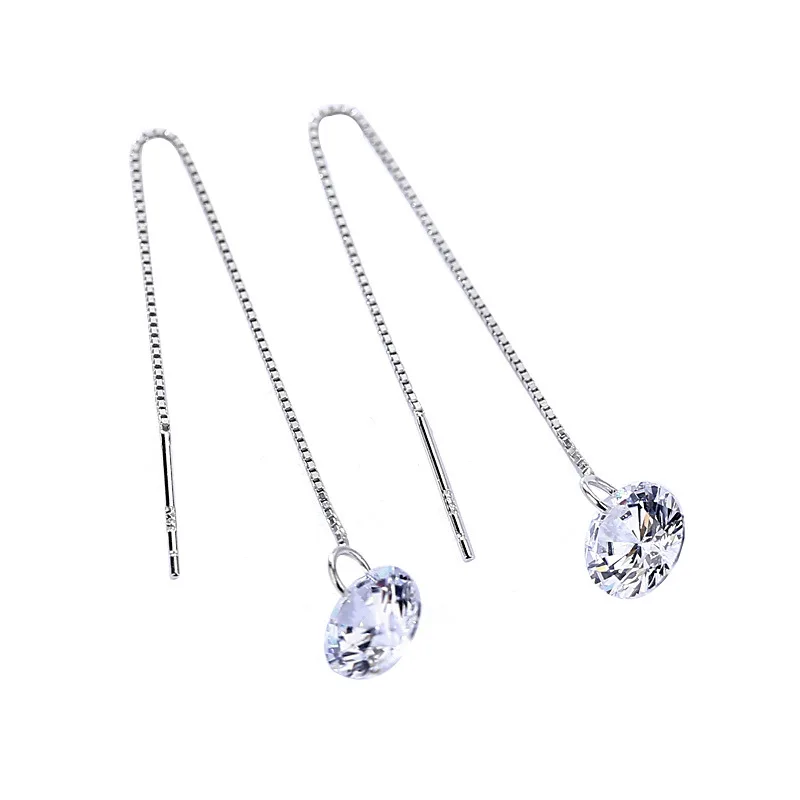 5 crystal long earrings for women