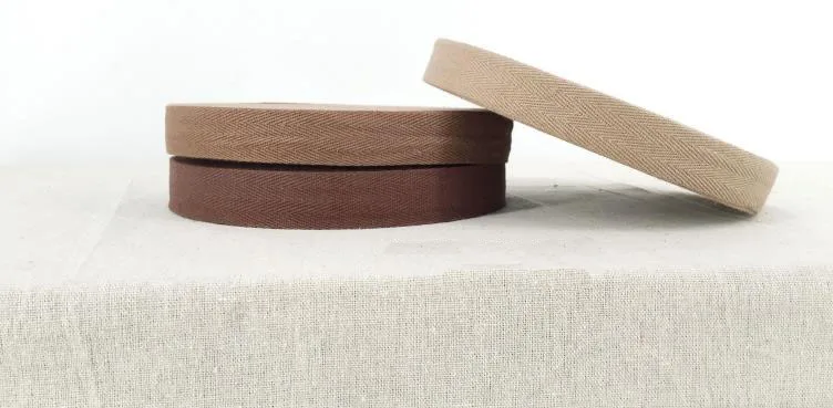 Cotton Bunting Apron Herringbone twill webbing tape sewing strap white beige