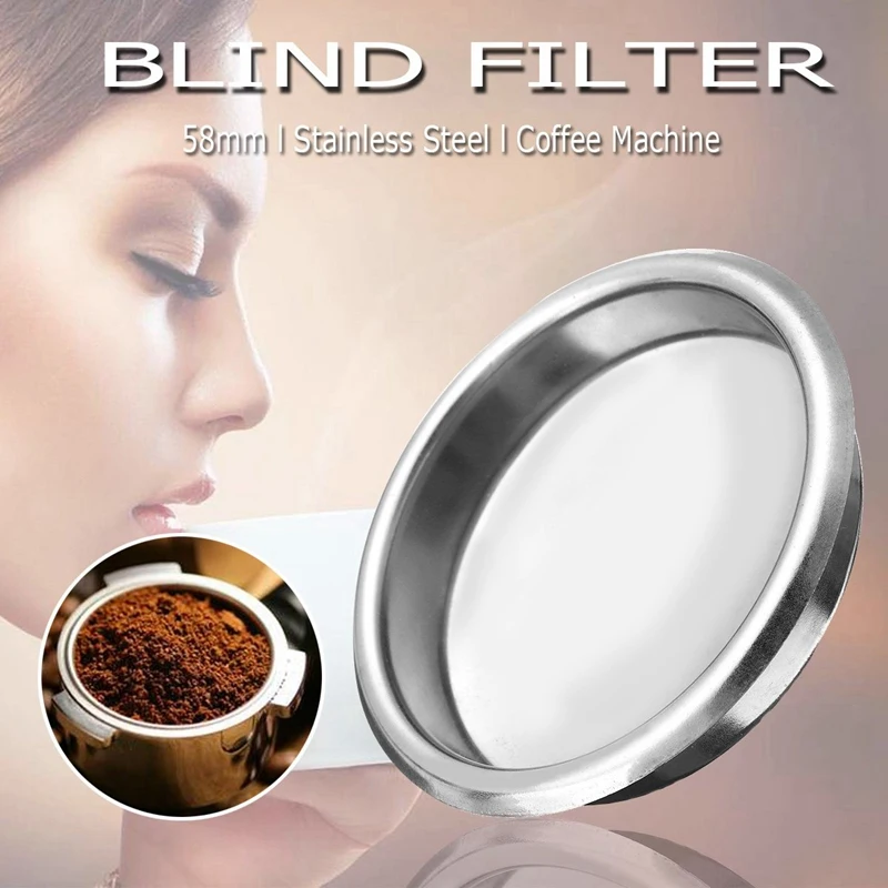 58 мм фильтр для кофемашины/нержавеющая сталь для промывки спины, аксессуары для кофемашины