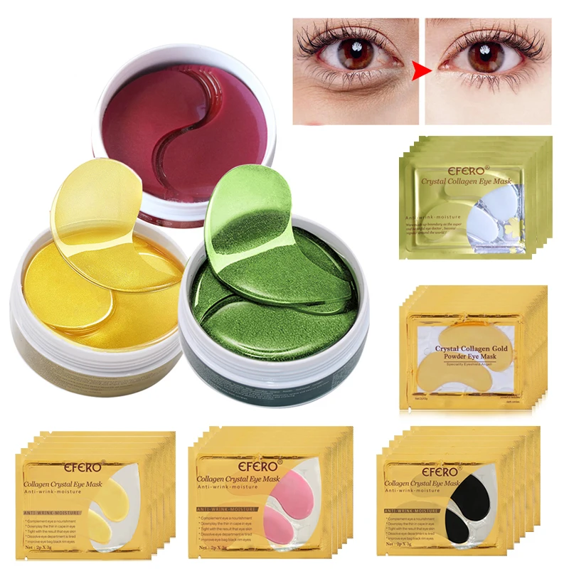 24K Gold Mask Crystal Collagen Eye Mask Gel Anti Aging Anti Wrinkle
