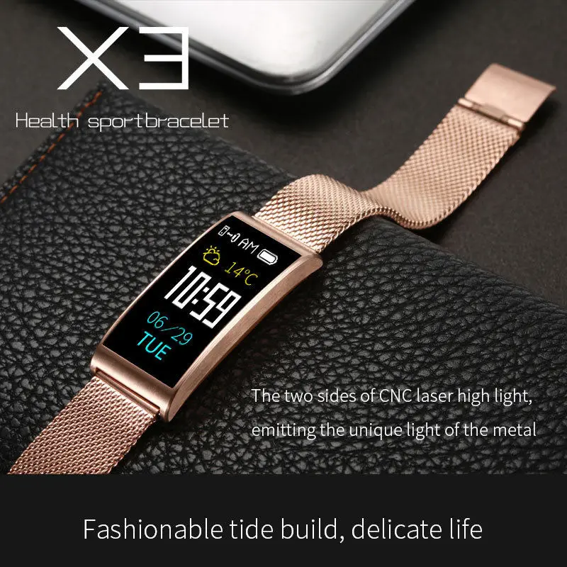 

Timethinker X3 Smart Wristband Fitness Bracelet Men Watch Women Smartband Blood Pressure Heart Rate Monitor AGPS Pedometer IP68