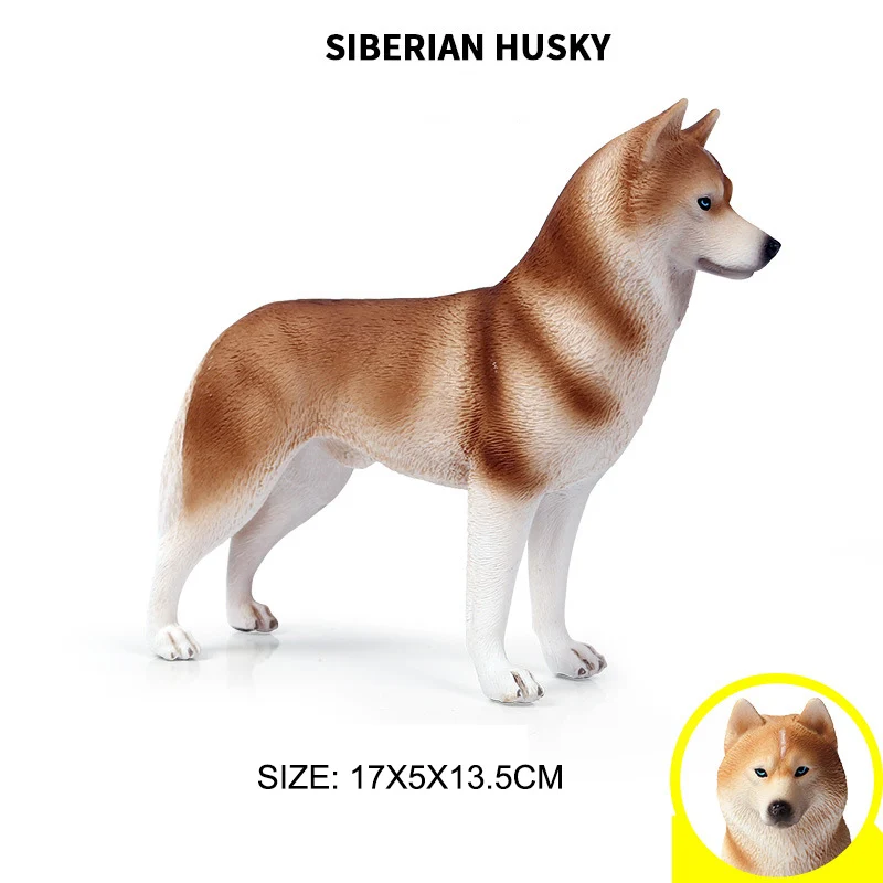 

New Husky Dog Siberian Husky Solid Simulation Animal Models In 17X 5X13.5 CM