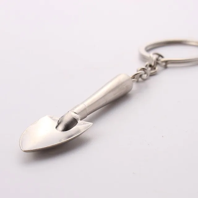 10 pieces/lot Novelty Mini Shovel Keychains Metal Spade Keyrings Key
