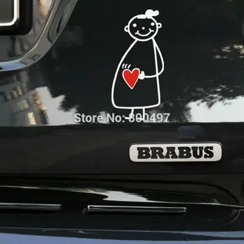 

10 x Newest Design Funny Car Sticker Pregnant Girl Mama in Car Decal for Toyota Chevrolet Volkswagen Tesla Honda Hyundai Lada