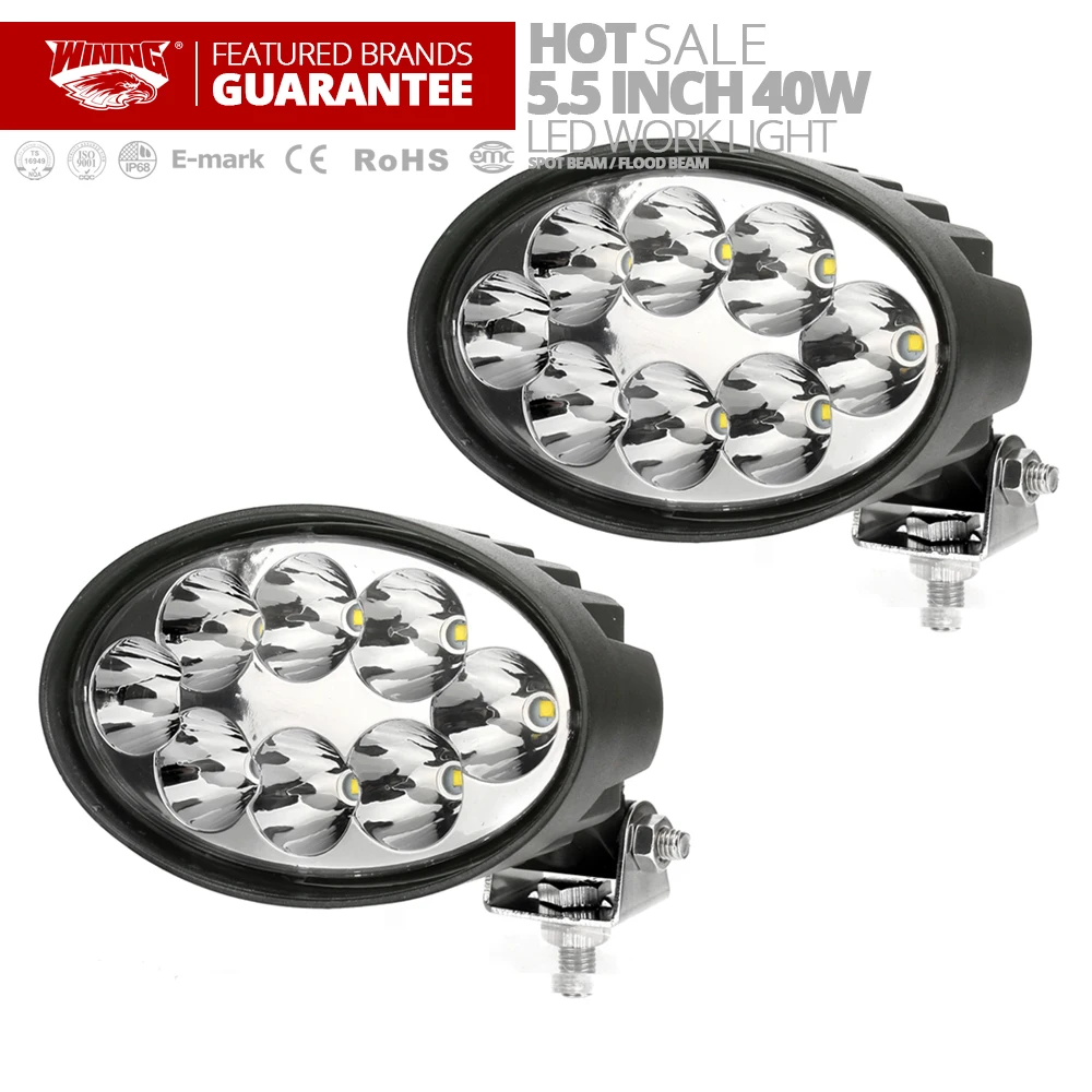 

Freeshiping X2 40W LED Work Flood Light Oval Led Tractor light For JOHN DEERE MASSEY CASE IH NEW HOLLAND DEUTZ FAHR Kubota LOVOL