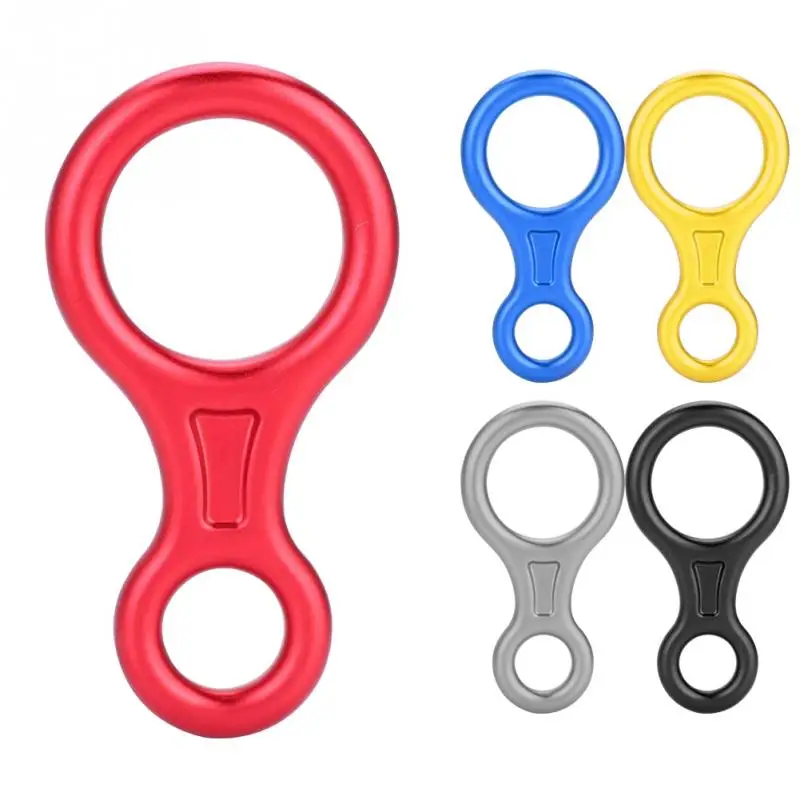 

Rock Climbing Descender 35KN Figure 8 Word Rope Descender Rappel Ring Downhill Eight Ring Rappelling Gear Belay Device Equipment