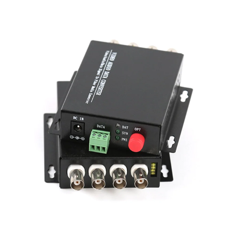 

4 CH Video Fiber Optical Media Converters -4 BNC Transmitter Receiver RS485 Data Single mode 20Km For CCTV Surveillance system