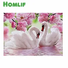 Алмазные Лебеди вышивка 5d diy Мандала на заказ Алмазная картина Полная площадь значок с вышивкой в виде ромба коробка foto ручка Стразы