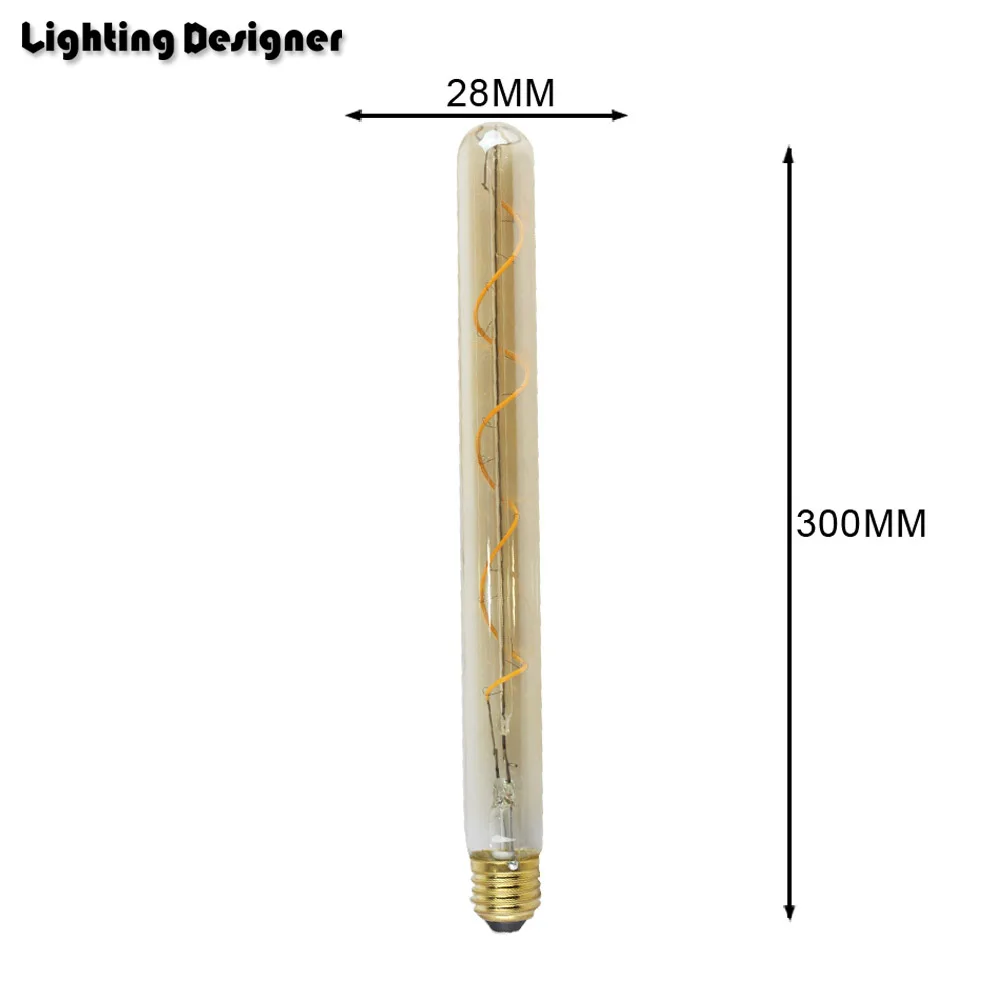 T28 T300mm T9 лампа Edison лампа E27 бар светодиодные лампы с регулируемой яркостью спираль праздничный светильник 220V 4 Вт Новинка Светодиодная лампа накаливания рождественские украшения