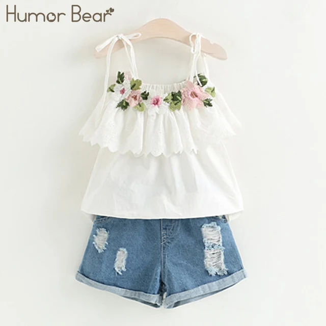 Humor Bear New Summer Fashion Style Girls Clothing Sets Embroidery Design T Shirt Jeans Children Clothes Kids Clothes Sets Girls Clothing Sets Kids Clothes Setclothing Sets Aliexpress