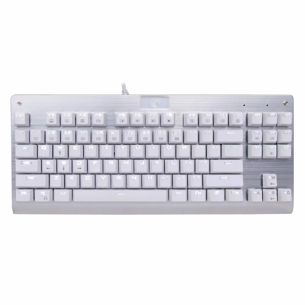 

Z77 Eagle 87 keys White LED Backlit Mechanical Gaming Keyboard Blue Switches Mechanical Keyboard