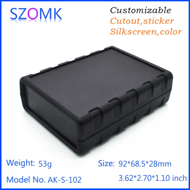 

1 piece, 92*68.5*28mm szomk plastic enclosure for pcb plastic case electrical cabinet quality diy box black instrument housing