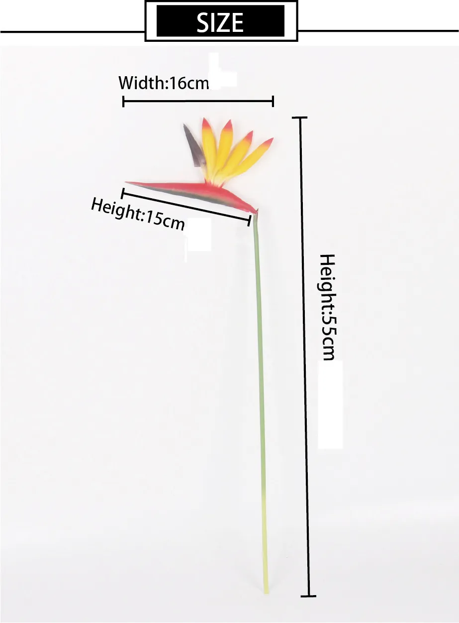 PU Small Size Bird Of Paradise Artificial Plant 55CM Simulation Flower Wedding Decoration For Home Party Multicolor Optional JH84 (4)