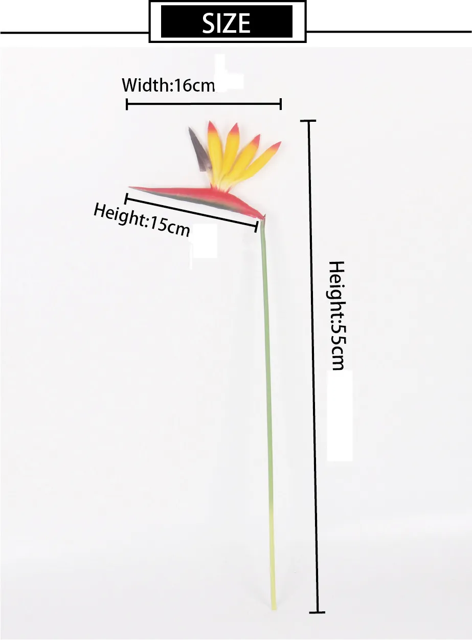 2 шт./упак. PU небольшой Размеры райская птица искусственные растения 55 см Искусственный цветок Свадебные украшения многоцветная JH84