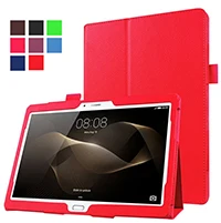 Enzi DHL/EMS/UPS 2 папки Folio Stand личи зерна кожаный чехол для huawei MediaPad M2 10,0 M2-A01W/F/L планшета - Цвет: 1