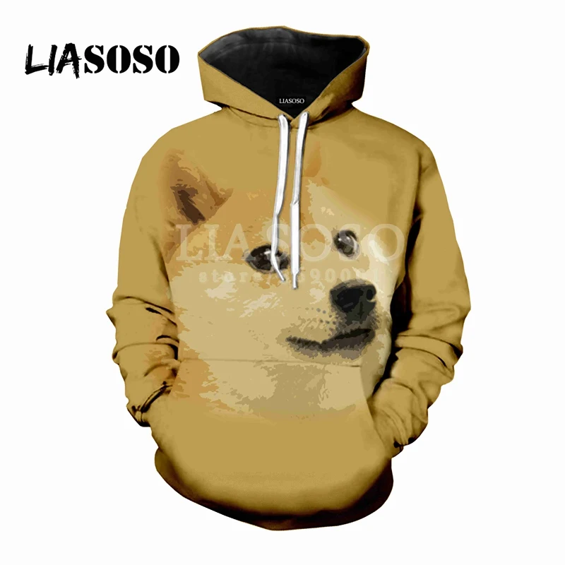 LIASOSO прикольные shiba Inu Doge собака уход за кожей лица 3D принт Для женщин Для мужчин Толстовки с капюшоном толстовки пуловер свободного покроя в стиле «хип-хоп» X0485 - Цвет: 5