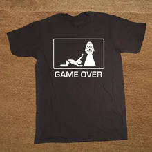 Брендовая одежда, игра над свадьбой, человек, жена, геймер гик, забавная футболка, Мужская футболка с коротким рукавом, футболки, Camiseta