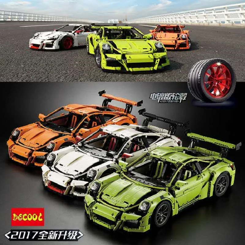 

Decool 3368 ABC 2726pcs Chrome rims plating White/Green/Orange Blocks Bricks car 42056 20001 for legoed Technic 42056 bugatti