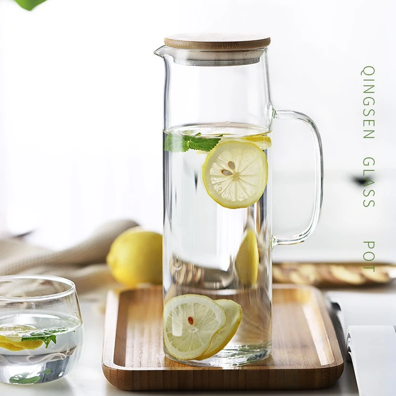 1L/1.3L/1.5L/1.7L прозрачный стеклянный кувшин для воды чайник Cha Lemonade термостойкий