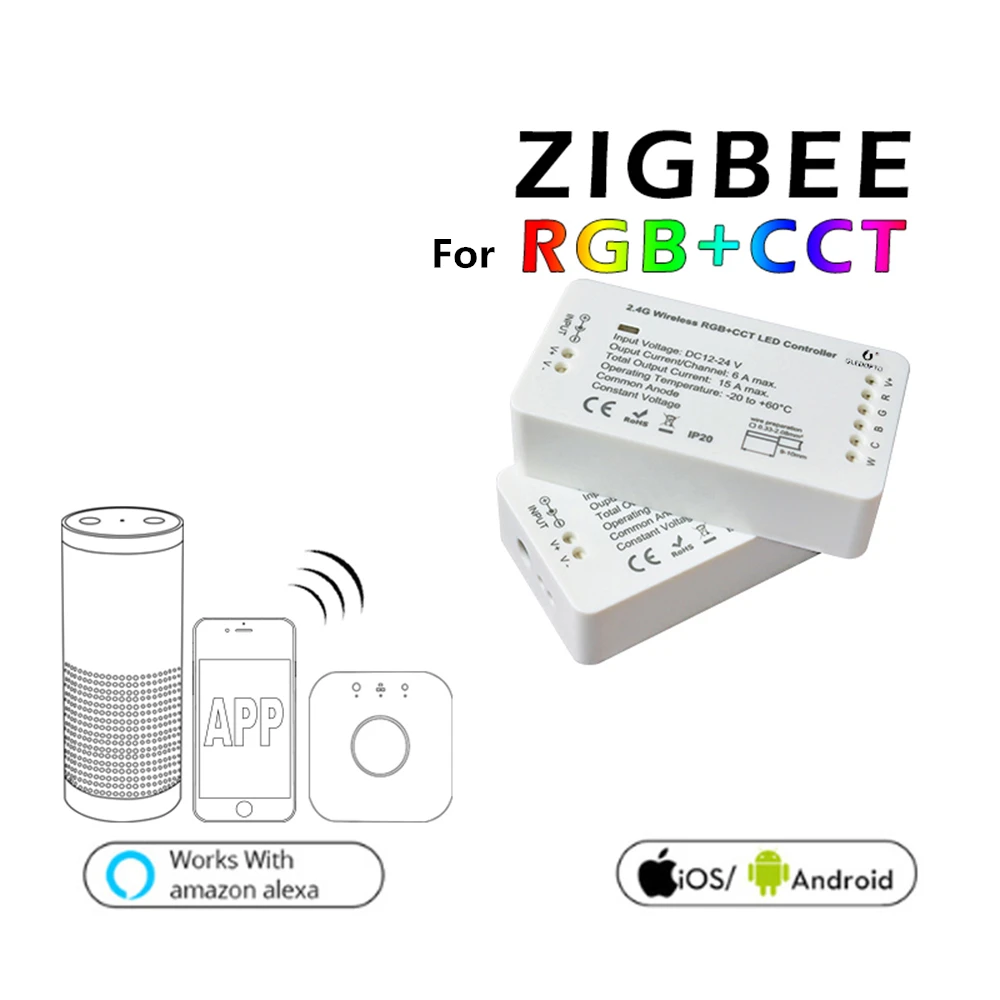 

For GLEDOPTO ZIGBEE Led Controller RGB+CCT WW/CW LED Dimmer RGBW Controller LED DC12-24V Strip zll app 3.0 Speaker Accessories