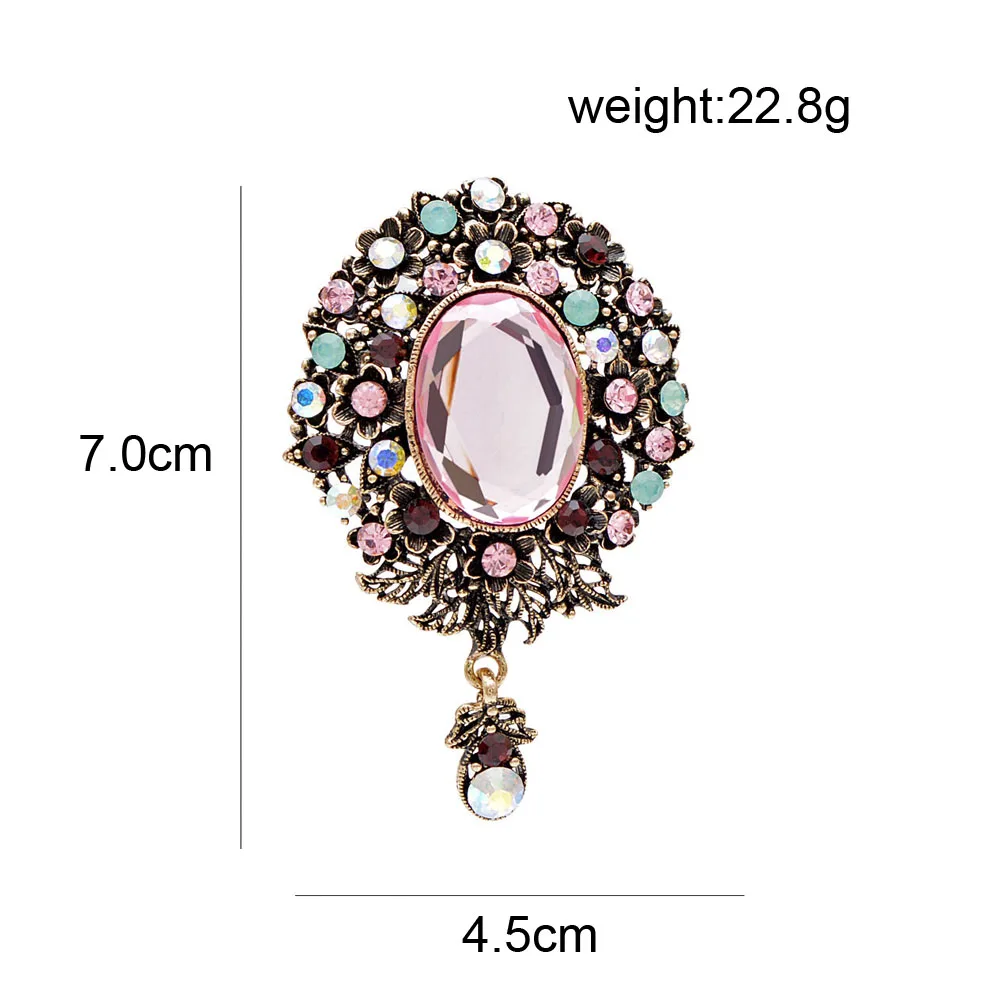 CINDY XIANG Round Crystal Flower Brooches For Women Elegant Wedding Fashion Pins Vintage Retro Style Coat Accessories