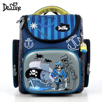 

Delune brand Children Orthopedic school bag for boys girl Waterproof Fold Primary school Backpack EVA Mochila Infantil grade 1-3