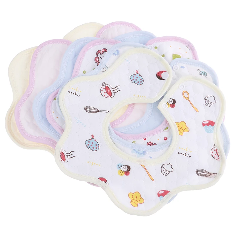 

Fashion Soft Round 360 Degree Rotating Baby Bib Flower Style Baby Bibs Newborn Bavoir Bandana Burp Cloths Feeding Scarf