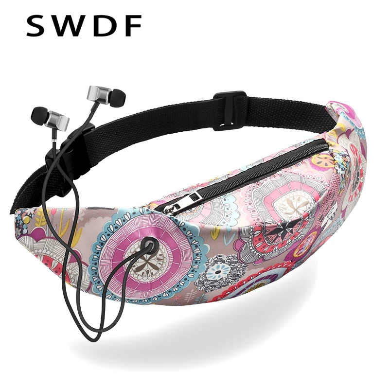 

SWDF New waist back full bandana black 3d printing fashion waist bag women fanny packs belt bum bag waist packs for men Belt bag