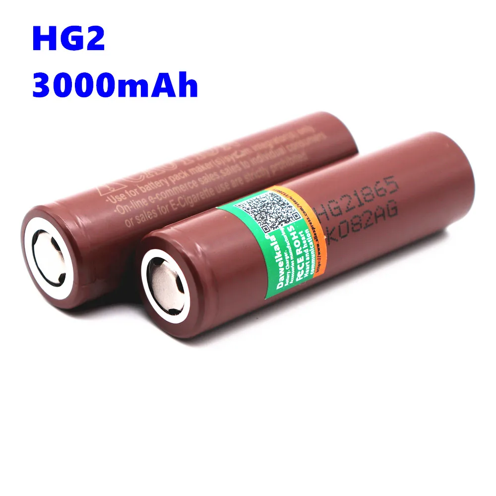 100% Оригинальная 18650 батарея для LG HG2 литиевая 3 7 V 3000 mah 20A электронная сигарета |