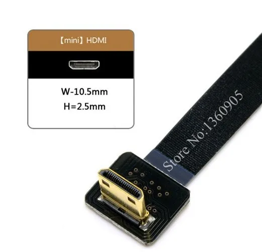 40 см/50 см/60 см ультра тонкий HDMI мягкий кабель Тип D Micro Up угол от мужчины к мужчине мини вниз угол 90 градусов Плоская Лента FPV