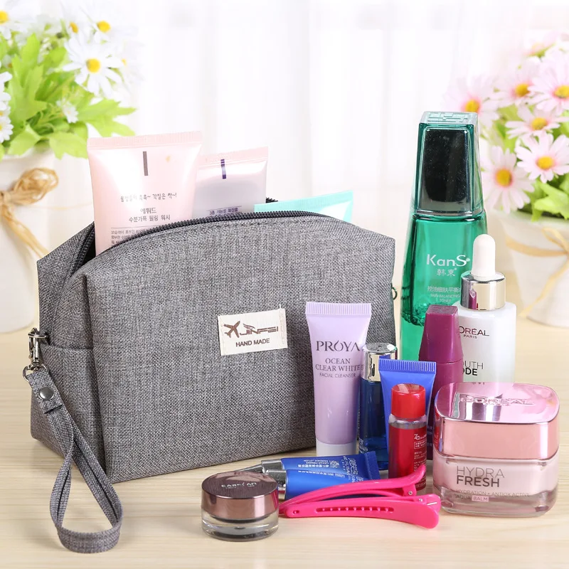 

2019 Korean Style Toiletry Bags Canvas Travel Cosmetic Bag Small Organizer Women Makeup Bag Neceser Make up Case Beauty Storage
