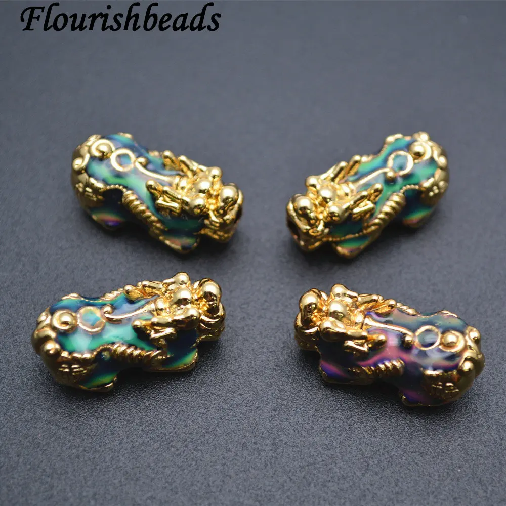 

New Design Color-changing Metal Money Pixiu Animal Gold color Beads Charm Fit Bracelet Making